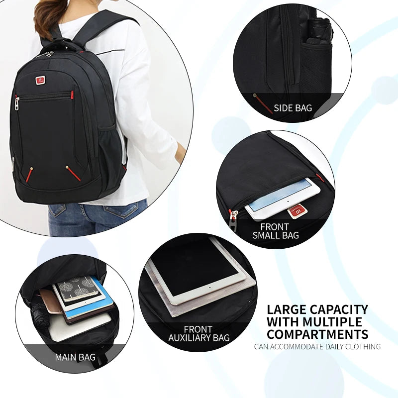 Mochila de Estilo Moderno para Hombre, Mochila Casual de Gran Capacidad, Bolsa de Viaje Multifuncional para Computadora, Mochila Escolar Mediana a Grande