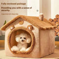 Cama estilo casa para perros para todas las estaciones, cama extraíble y lavable para mascotas para perros pequeños, casa cálida de invierno para perros y gatos