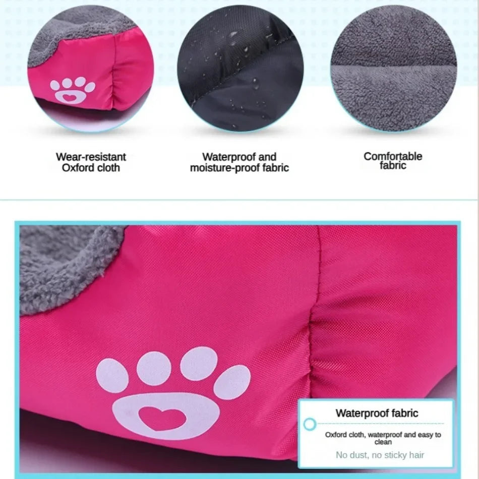 Sofá cuadrado suave para perros grandes, cojín elástico para casa de perros, cama mediana cálida para invierno, perrera lavable para gatos, accesorios para el hogar