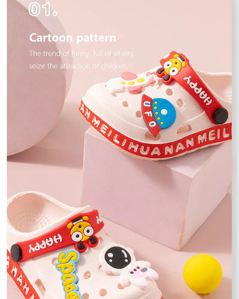 Zapatos de jardín para niños, bonitas sandalias de playa de dibujos animados de EVA, zapatillas de verano para bebés, zapatillas suaves de alta calidad para exteriores, zapatos con tapa