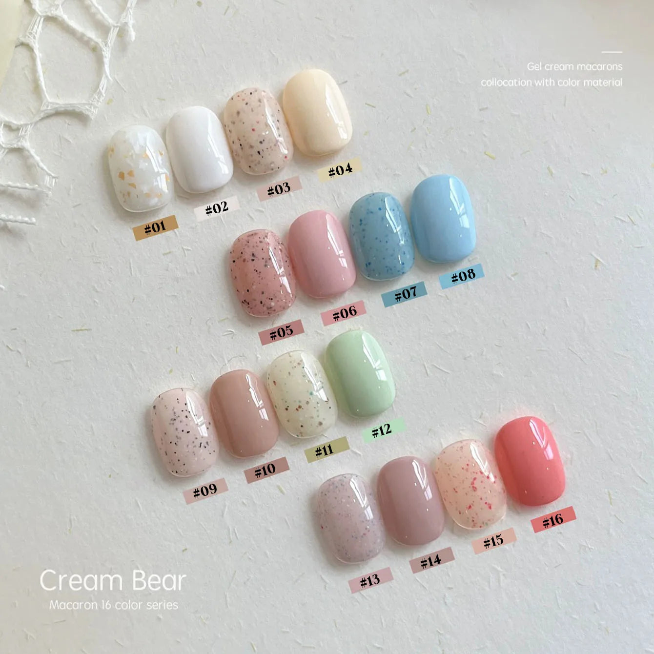 Esmalte de Uñas en Gel MIANEL Colorful Rock Slice, Amarillo Lechoso-Blanco Brillante, Crema Blanca, Efecto Leche Huhu Dopamina, 12ml, 1-6 Unidades
