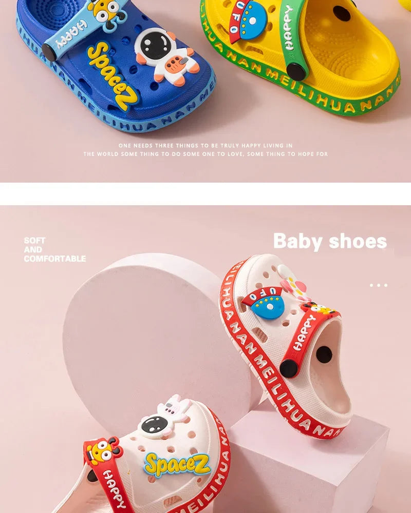 Zapatos de jardín para niños, bonitas sandalias de playa de dibujos animados de EVA, zapatillas de verano para bebés, zapatillas suaves de alta calidad para exteriores, zapatos con tapa