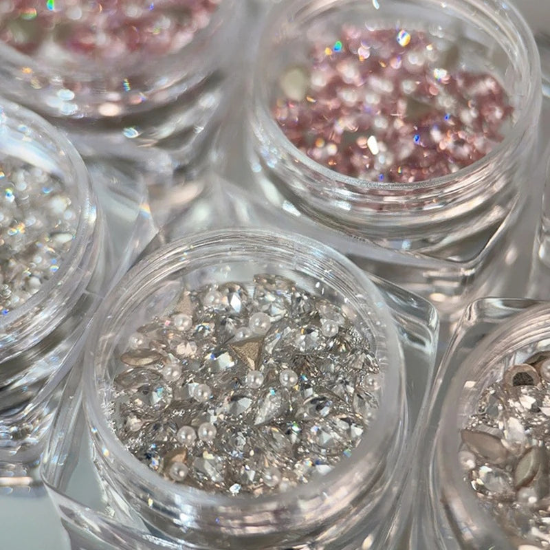 100 Uds 3D Mini circonita Nail Art Rhinestone cristal diamante accesorios para brillo suministros de manicura Material decoración de uñas