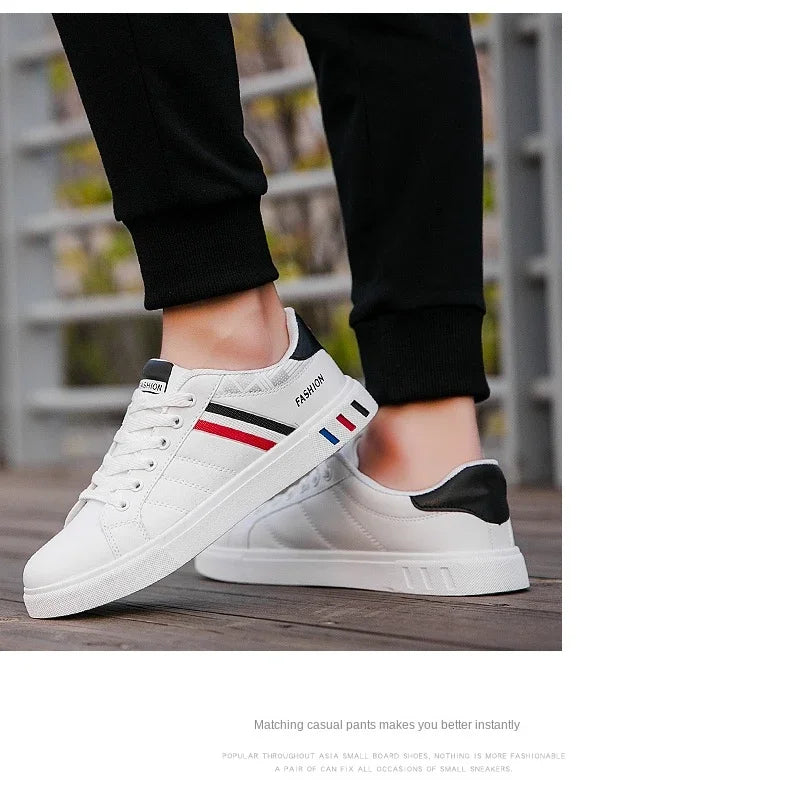 Zapatillas Casuales para Hombre 2026, Nuevas Zapatillas Blancas con Cordones a la Moda, Zapatos Deportivos Cómodos para Estudiantes, Tallas Grandes, Zapatillas Vulcanizadas