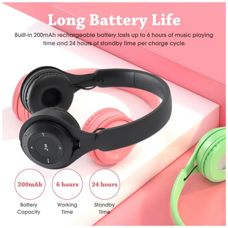 Y08 Auriculares inalámbricos Bluetooth Macaron auriculares estéreo con diadema para juegos con micrófono Gamer Girl regalo para tableta móvil