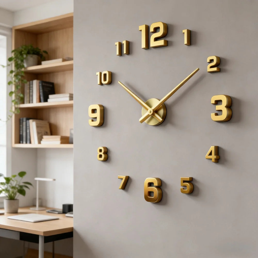 Reloj de pared grande 3D, relojes de pared clásicos luminosos, reloj Digital DIY, relojes de pared, pegatinas, reloj silencioso para el hogar, mesa de salón