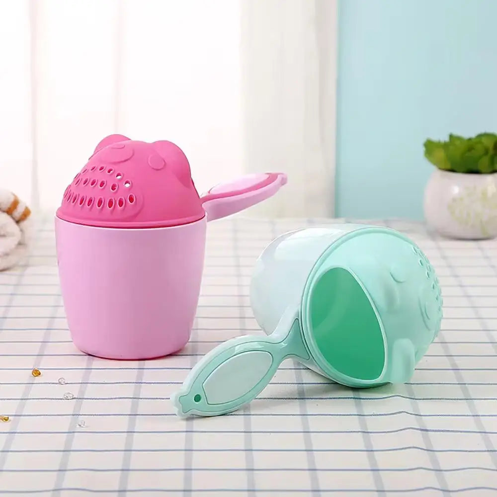 Taza de champú para bebé, Cubo de baño para bebé, cuchara de baño para niños, taza para lavar el cabello, Kit de baño para bebé, juego de baño para bebé de dibujos animados, cubo divertido