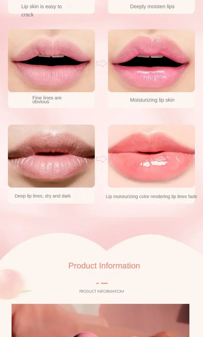 Bálsamo labial de Color melocotón, lápiz labial con cambio de temperatura de cristal, brillo de labios hidratante de larga duración, maquillaje, cuidado de labios, cosmético de reparación