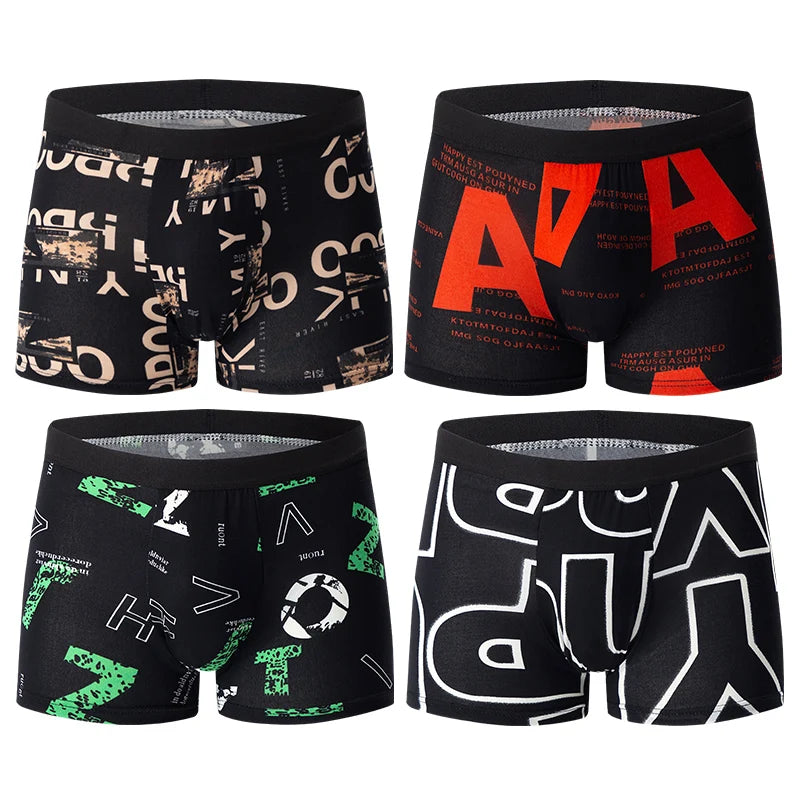 Ropa interior para padres e hijos para hombres y adolescentes, pantalones cortos con estampado Simple y a la moda, pantalones cortos informales con cintura elástica Joker, 4/10 piezas