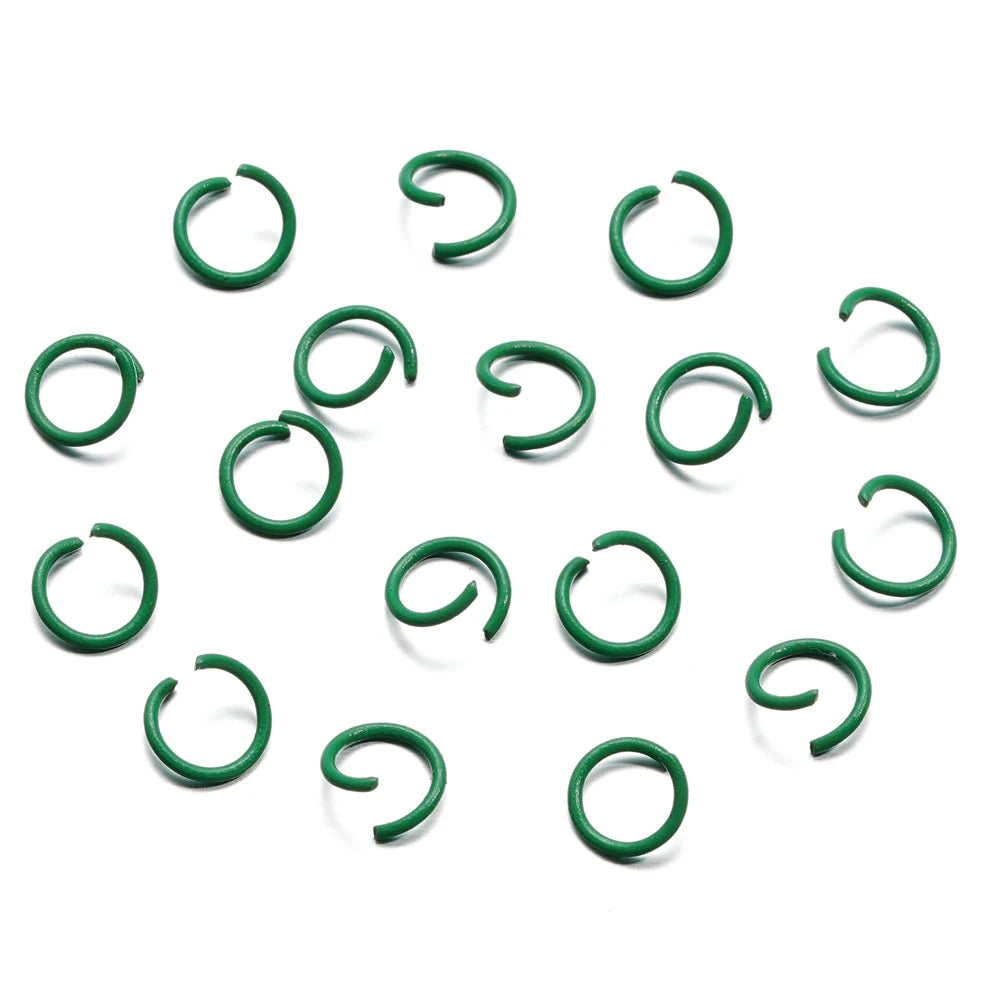100 unids/lote 1,2x10mm anillos abiertos coloridos conector de anillo de salto dividido para hacer joyería Diy accesorios suministros