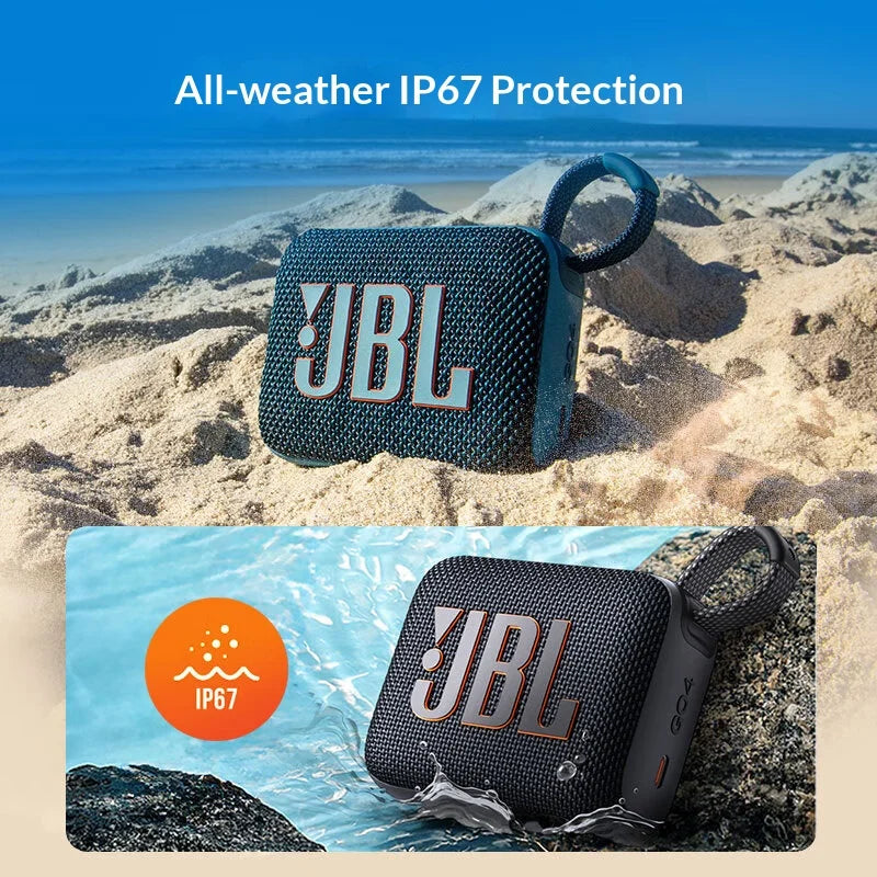 JBL GO4 Gold Brick, Altavoz Inalámbrico Bluetooth de Cuarta Generación con Bajos Potentes, Diseño Impermeable, Portátil y Compacto