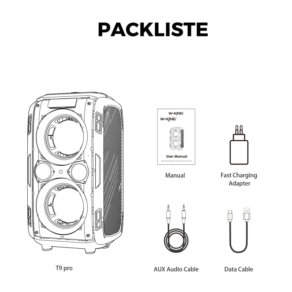 W-KING Altavoz Bluetooth grande PEAK de 250W, el más ruidoso/masif, 120dB/12 graves personalizados, altavoz portátil Boombox de fiesta grande V5.3 inalámbrico