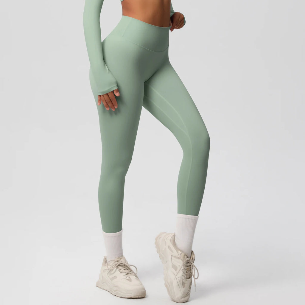 Mallas de Yoga de cintura alta para mujer, mallas con sensación desnuda, Fitness, correr, pantalones de Yoga, mallas ajustadas de gimnasio energético, mallas de entrenamiento informales
