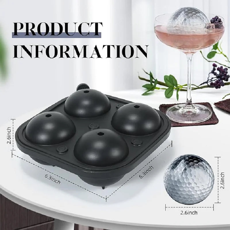 Bola de hielo de silicona para Golf, molde redondo para whisky, especial 4, rejilla de hielo para Golf, herramientas de cocina, molde de hielo reutilizable para whisky, moldes para hielo