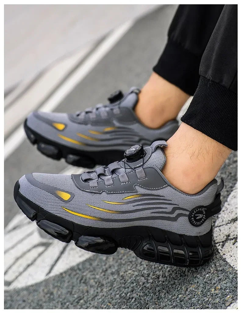 Nuevos zapatos de seguridad para el trabajo, talla 36-48 para mujeres y hombres, zapatillas de deporte con punta de acero para hombres, botas antideslizantes ligeras y transpirables impermeables, trabajo para hombres