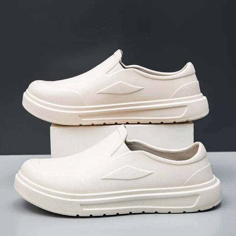 Zapatos de Chef para hombre, antideslizantes, resistentes al aceite, resistentes a la suciedad, zapatos de cocina, zapatos de trabajo, zapatos de lluvia de secado rápido, zuecos transpirables de gran tamaño