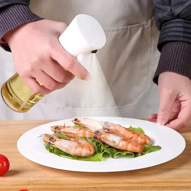 Rociador de Aceite para Cocinar de 200 ml - Dispensador de Aceite de Oliva en Aerosol - Botella Reutilizable de Grado Alimenticio para Aceite y Vinagre