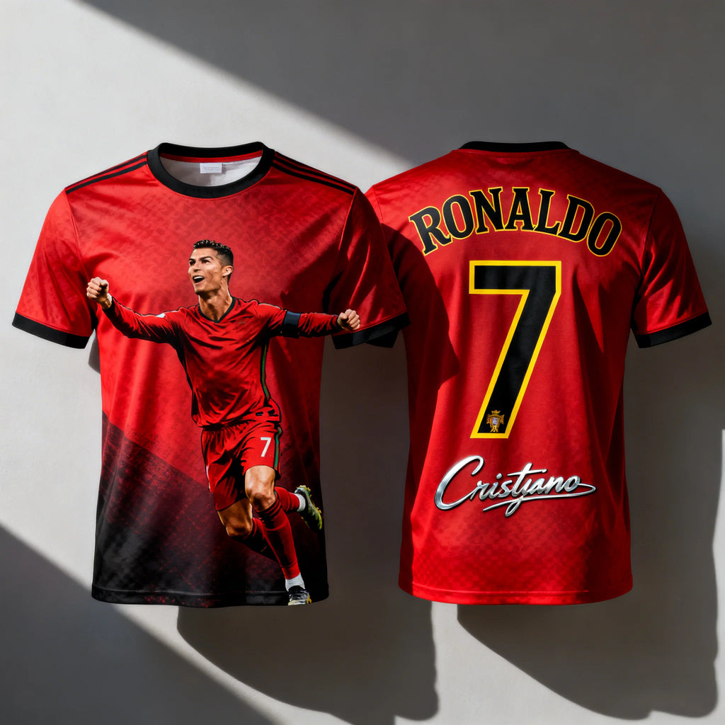 2026 Ronaldo 7 camiseta de fútbol ChatGPT estilo AI edición de fanáticos para adultos y niños camisetas de entrenamiento de fútbol de verano ropa deportiva cómoda