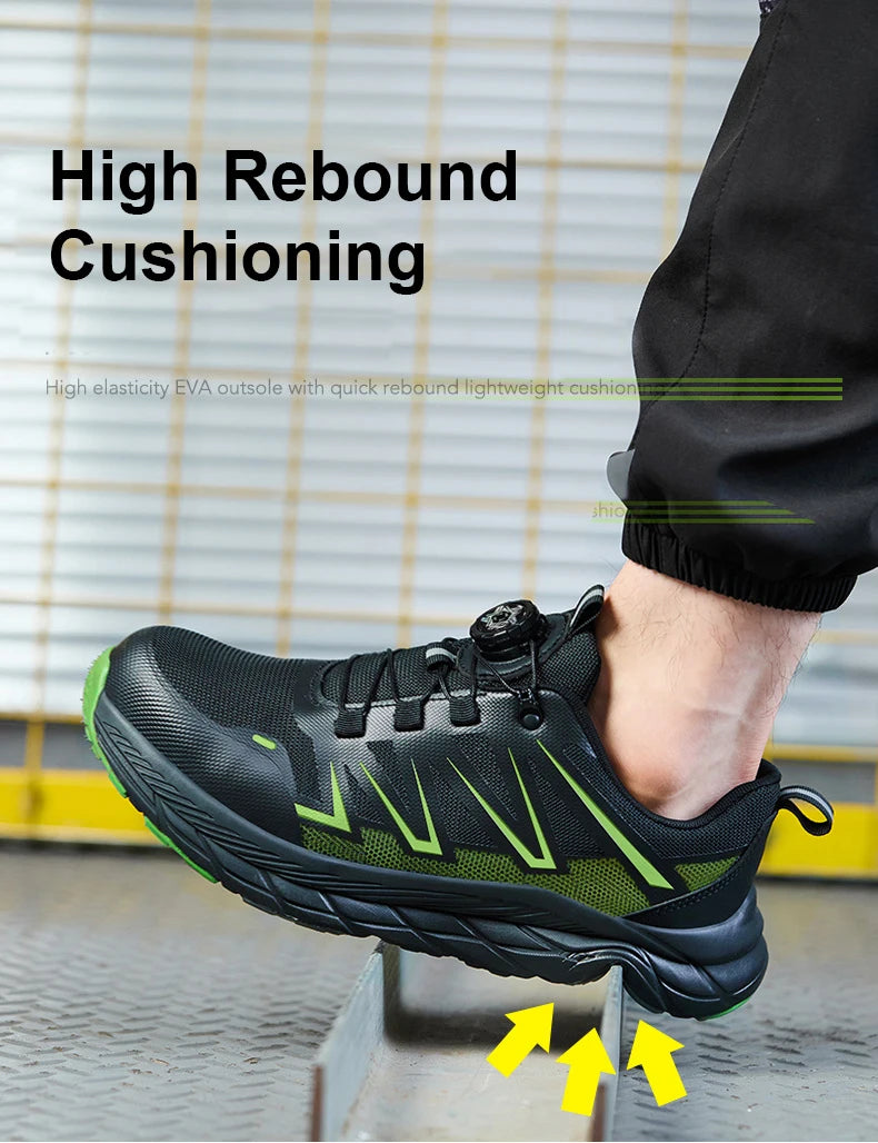Zapatos de Seguridad de Moda para Hombre, Zapatos de Trabajo con Puntera de Acero, Protección Anti-aplastamiento y Anti-pinchazos, Zapatos Funcionales de Construcción, Botas de Trabajo para Hombre