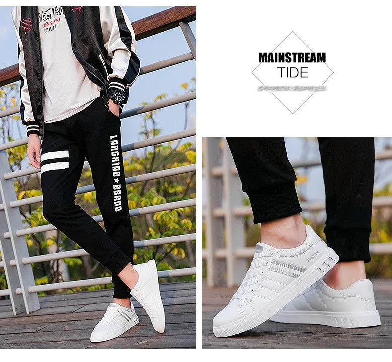 Zapatillas Casuales para Hombre 2026, Nuevas Zapatillas Blancas con Cordones a la Moda, Zapatos Deportivos Cómodos para Estudiantes, Tallas Grandes, Zapatillas Vulcanizadas