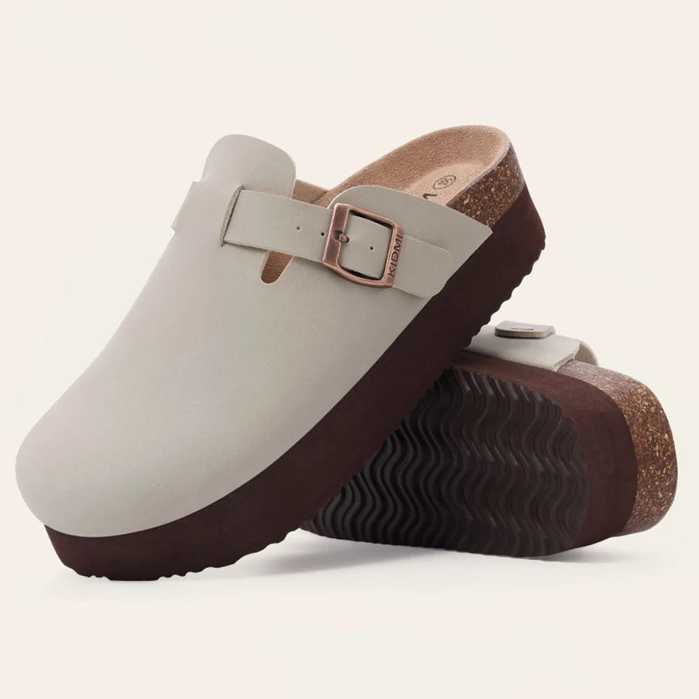 Shevalues-Sandalias de plataforma para mujer, zuecos de tacón grueso, zapatillas de cuero, calzado de corcho, sandalias de playa a la moda, Verano