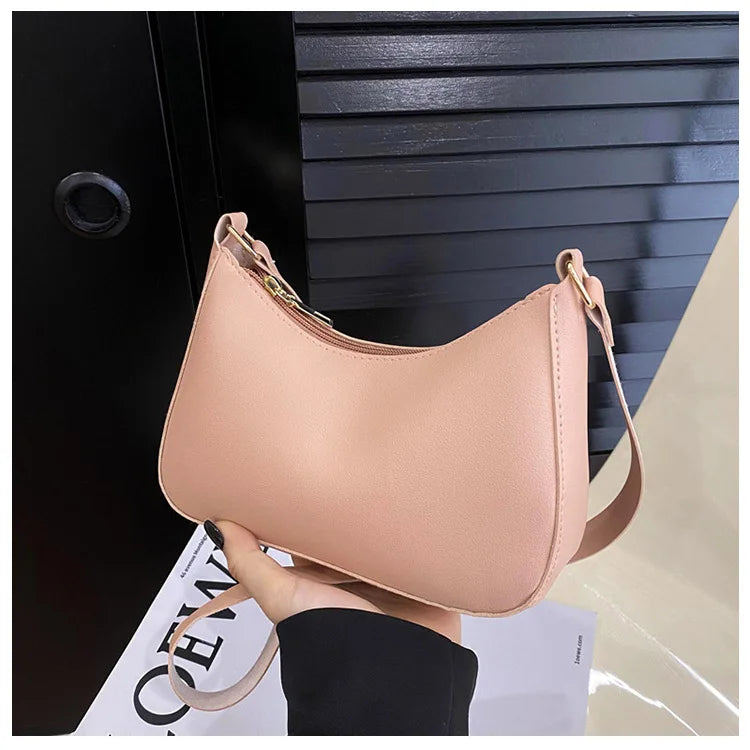 Bolso de mano de color sólido moderno y moderno, bolso cuadrado pequeño simple y nuevo, bolso para axila de un solo hombro elegante y de alta calidad