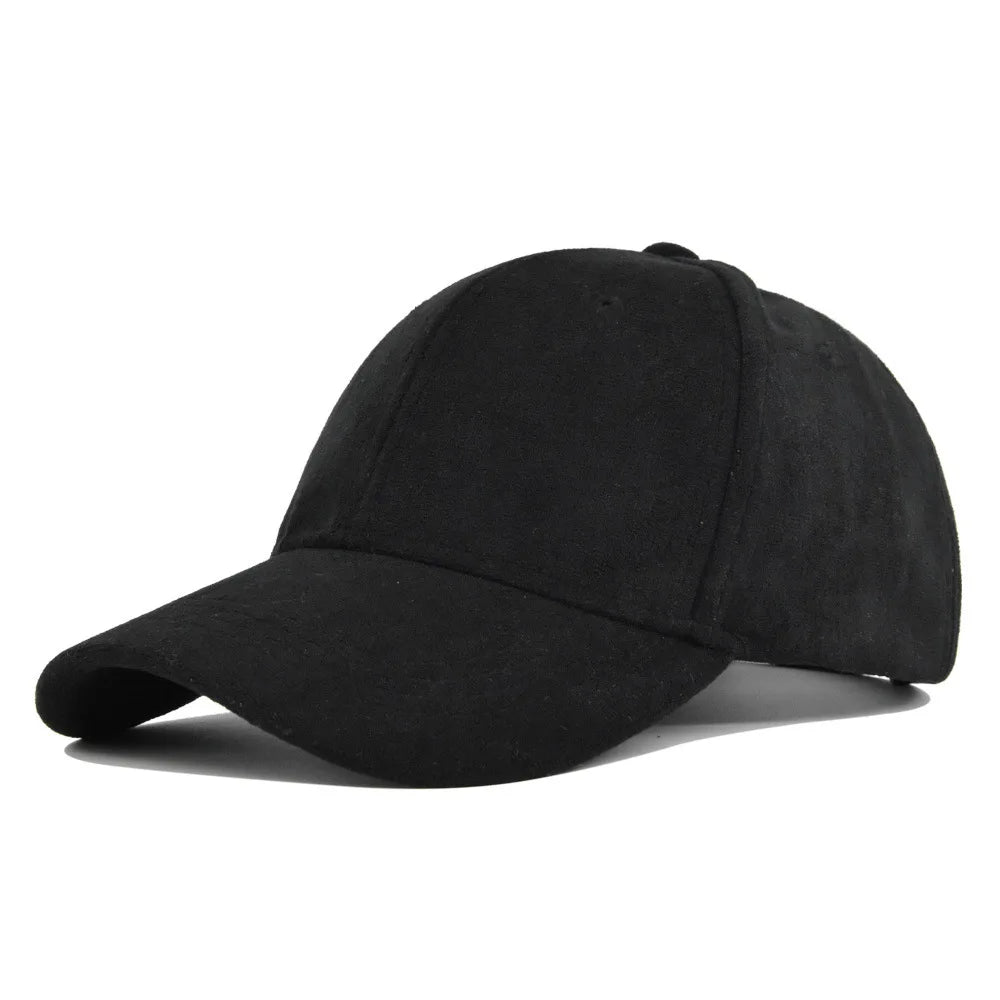 Gorras de béisbol de gamuza a la moda para hombre y mujer, gorra de hip hop retro sólida para otoño e invierno, gorra unisex ajustable con visera para el sol
