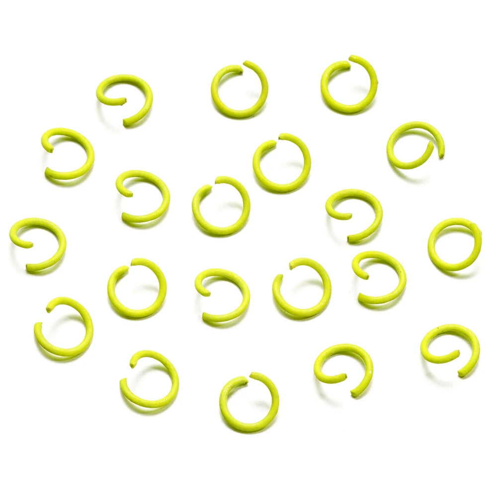 100 unids/lote 1,2x10mm anillos abiertos coloridos conector de anillo de salto dividido para hacer joyería Diy accesorios suministros