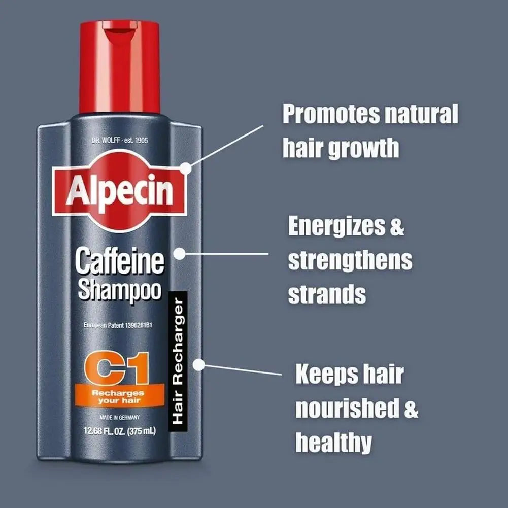 Champú Alpecin C1 con Cafeína de Alemania, Anticaída, Control de Grasa, Elimina la Caspa, Limpia Profundamente los Folículos Pilosos, Repara el Cabello