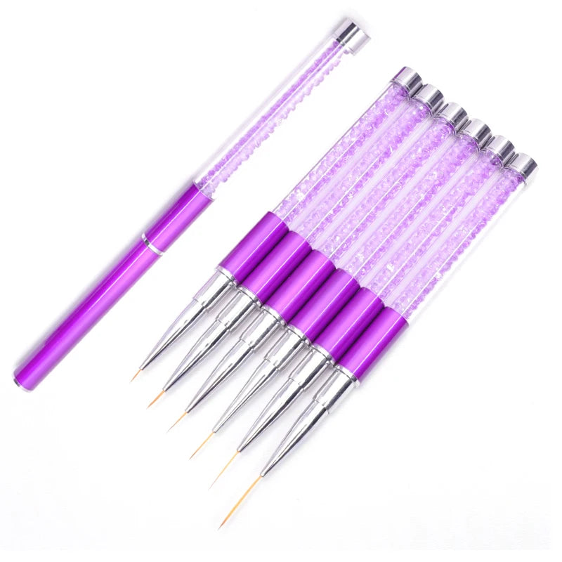 uñas accesorios y herramientas pincel uñas acrilicas Pincel para arte de uñas, herramienta de manicura para dibujo de líneas, rayas, flores, acrílico, Gel UV, extensión, cuadrícula, diseño 3D, 1 unidad