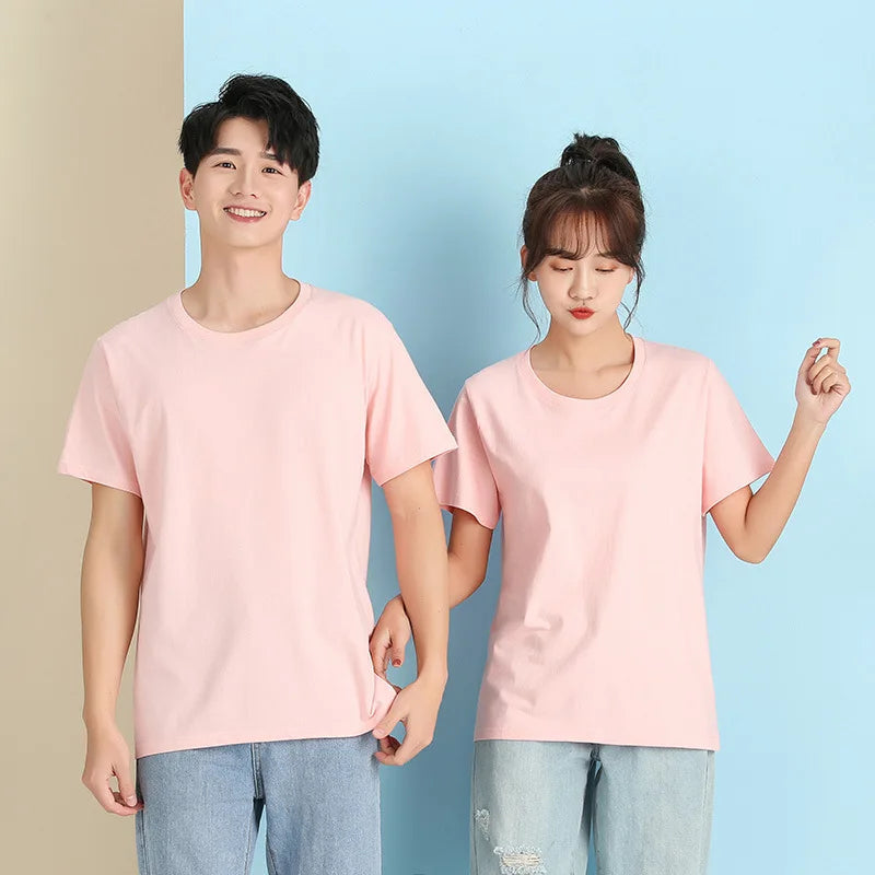 Camiseta de Hombre 2026, Nueva, 100% Algodón, Color Puro, Cuello Redondo, Manga Corta, para Hombre