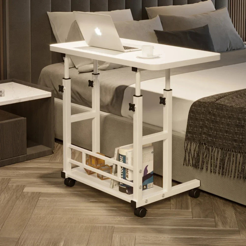 Escritorio para ordenador portátil ajustable Simple con ruedas, mesita de noche móvil, mesa elevadora para ordenador, escritorio para dormitorio, oficina, mesa de estudio portátil