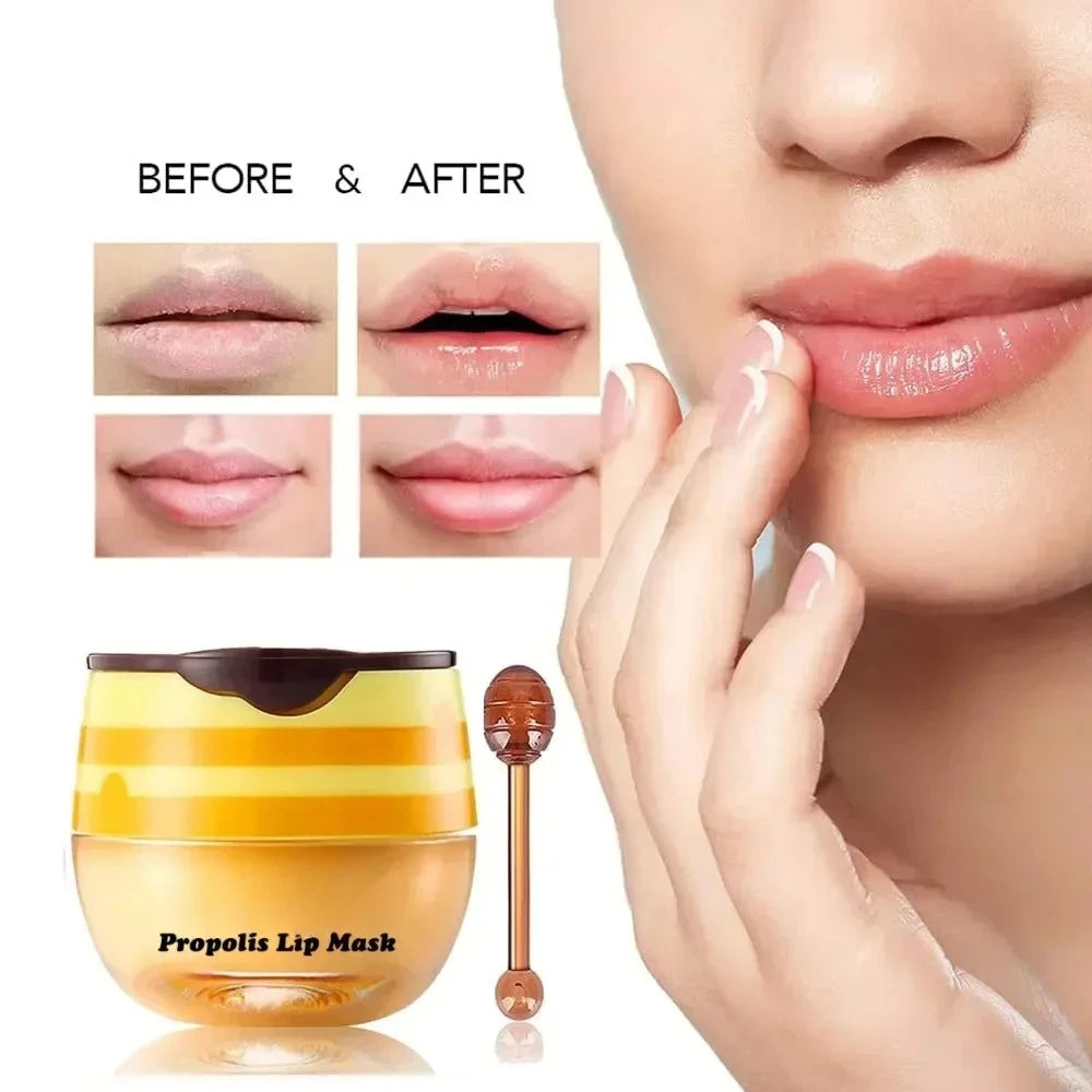 Mascarilla para dormir de labios, 5,5g, mantenimiento del sueño nocturno, brillo de labios hidratante, crema blanqueadora, cuidado nutritivo de los labios, miel de fresa