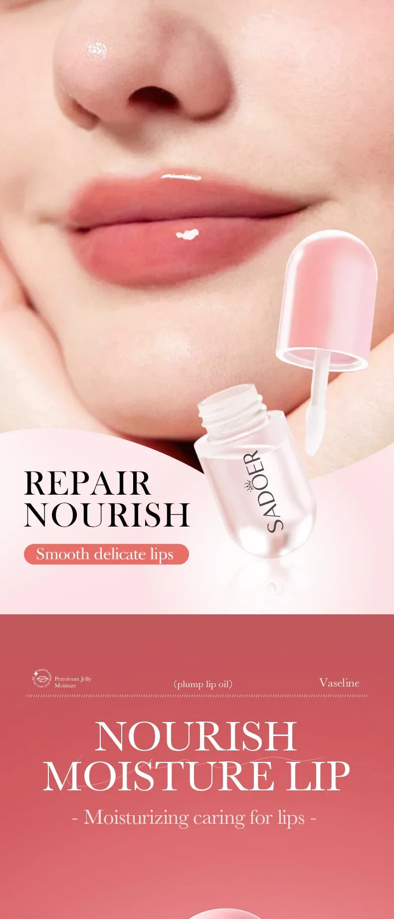 Aceite esencial para rellenar los labios, cuidado de los labios Sexy instantáneo, nutritivo, antiarrugas, hidratante, brillo de labios carpante definitivo, suero, cosméticos