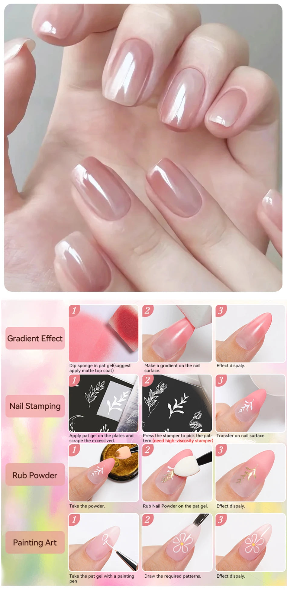 UR SUGAR 9 colores Pat pintura Gel uñas 4 en 1 semipermanente remojo uñas LED UV usadas para patrón de estampado degradado