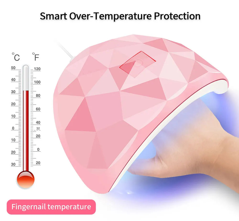 Lámpara LED para secador de uñas, 18 cuentas de lámpara UV para secado de esmalte de Gel, carga USB, equipo de manicura profesional