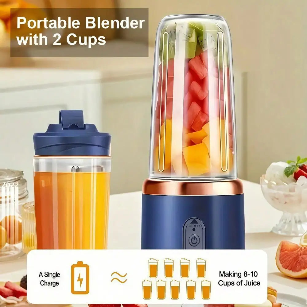 Vaso para exprimidor + vaso portátil para exteriores, vasos dobles, desmontables, fáciles de limpiar, para hacer jugos finos, licuadora de frutas, máquina para hacer bebidas, adecuado para el hogar, viajes al aire libre, o