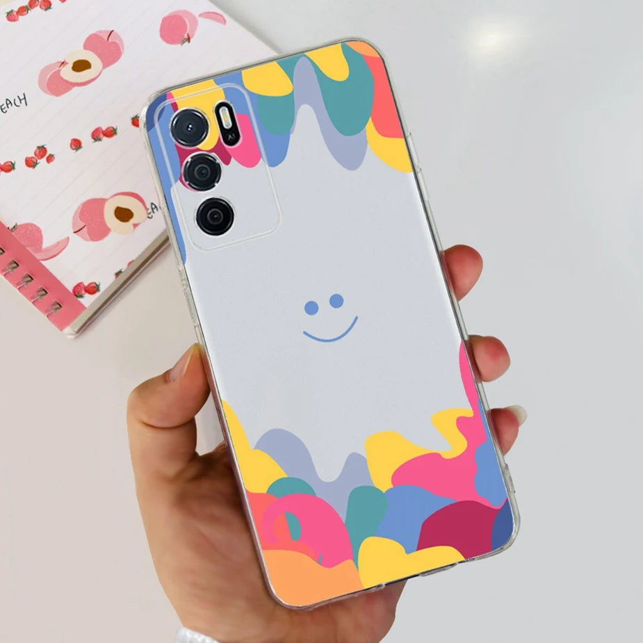 Para Oppo A16 A16s funda elegante pintada contraportada suave funda de teléfono delgada para Oppo A16s OppoA16 s CPH2269 Coque Fundas carcasa de parachoques