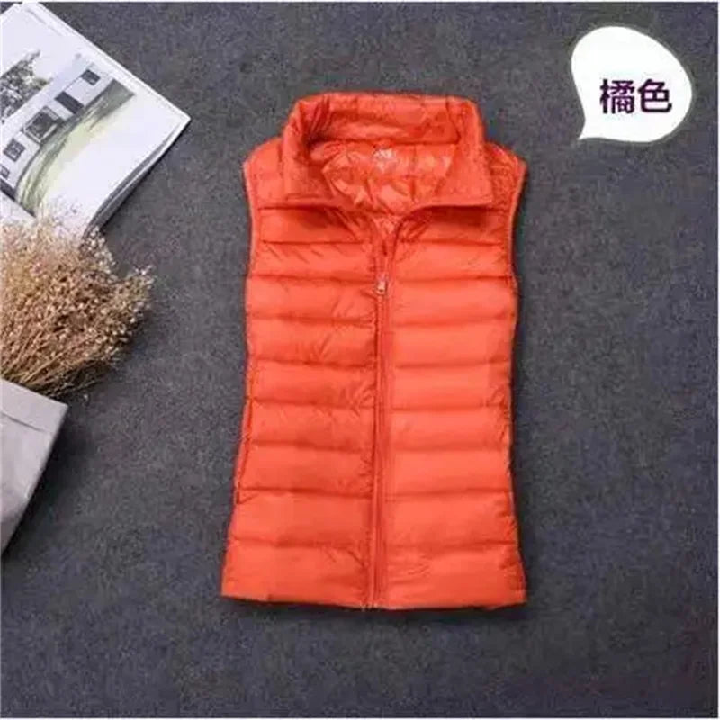 Chalecos ultraligeros para mujer, chaqueta ajustada sin mangas, chaleco ligero a prueba de viento portátil para chica, camisetas sin mangas para mujer, novedad de 2024