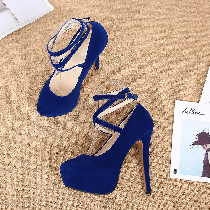 Novedad de verano, moda europea americana, tacones altos con correa en el tobillo para mujer, zapatos de vestir para fiesta y discoteca, cómodos y elegantes