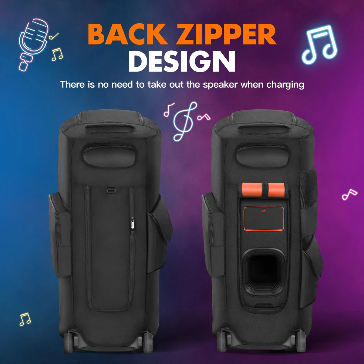 Para JBL Partybox 720 funda antipolvo para altavoz portátil con bolsillo para micrófono bolsa de almacenamiento para altavoz de doble cara resistente al desgaste para viajes al aire libre