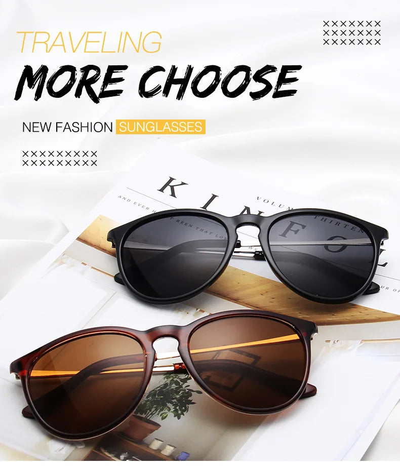 Gafas de sol clásicas con montura metálica populares, gafas de sol redondas para hombres y mujeres, gafas de sol con película reflectante para hombres y mujeres ﻿
