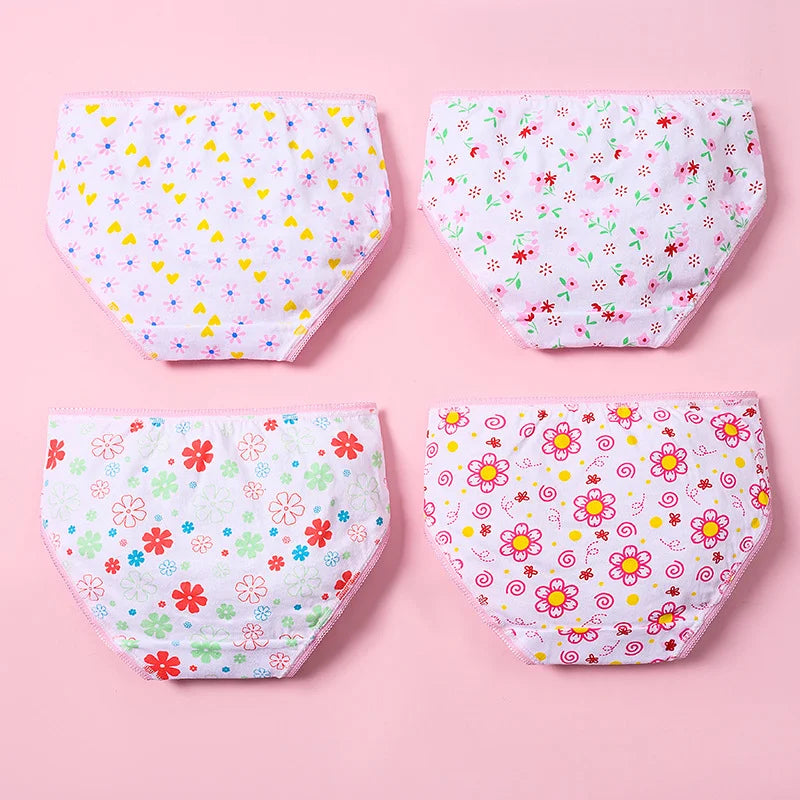 Conjuntos de bragas de algodón para niñas y niños, calzoncillos cortos, ropa interior para niños, pantalones cortos de dibujos animados, calzoncillos, bragas de encaje, 3/6/12 Uds.