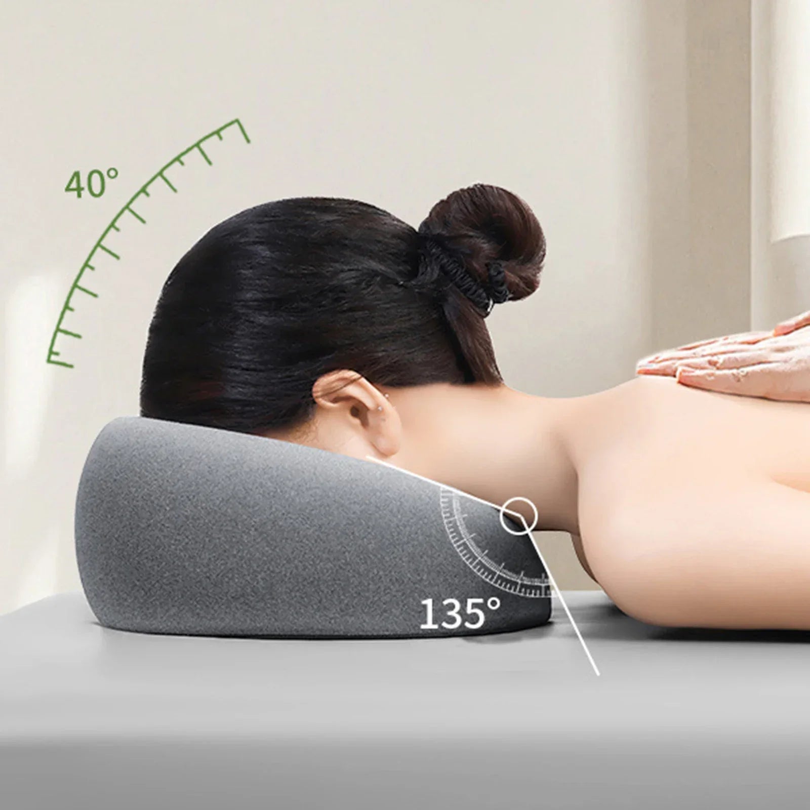 Almohada para la cara hacia abajo, almohada para la siesta de escritorio, comodidad de descanso propensa, espuma viscoelástica, ergonómica, reposacabezas de masaje para el hogar para salón de belleza