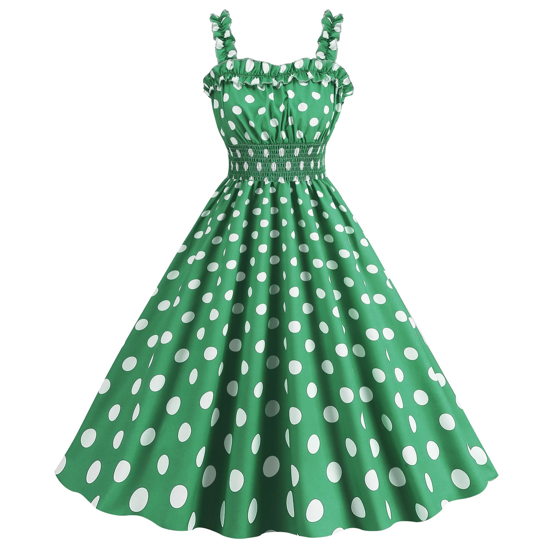Elegante Vestido de Mujer con Estampado de Puntos, Estilo Hepburn de los Años 50 y 60, Vestido Vintage Sexy con Cuello Halter, Estilo Rockabilly Retro para Fiesta u Oficina, Vestido Pinup 2026