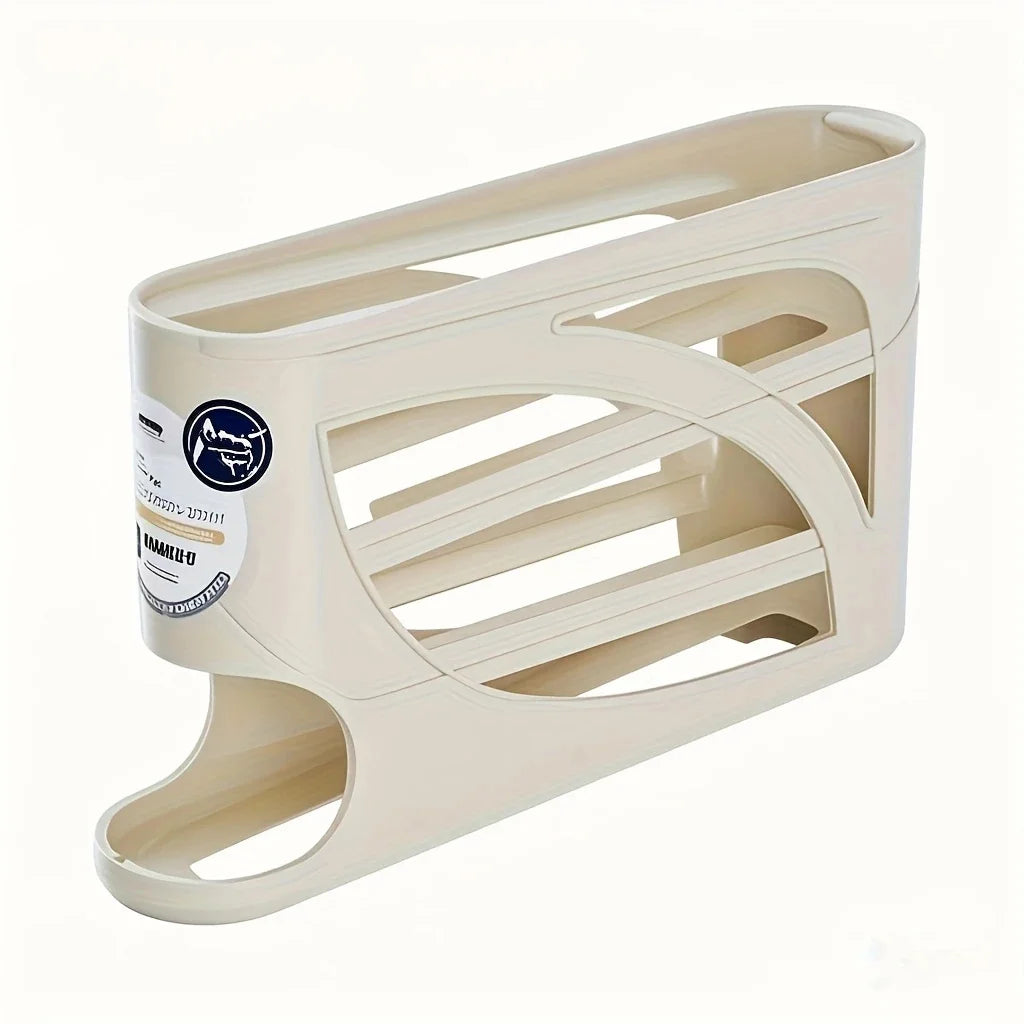 Contenedor de almacenamiento de huevos rodante de 3 niveles para refrigerador, estante organizador de 24 huevos, caja de almacenamiento de cocina y nevera de gran capacidad