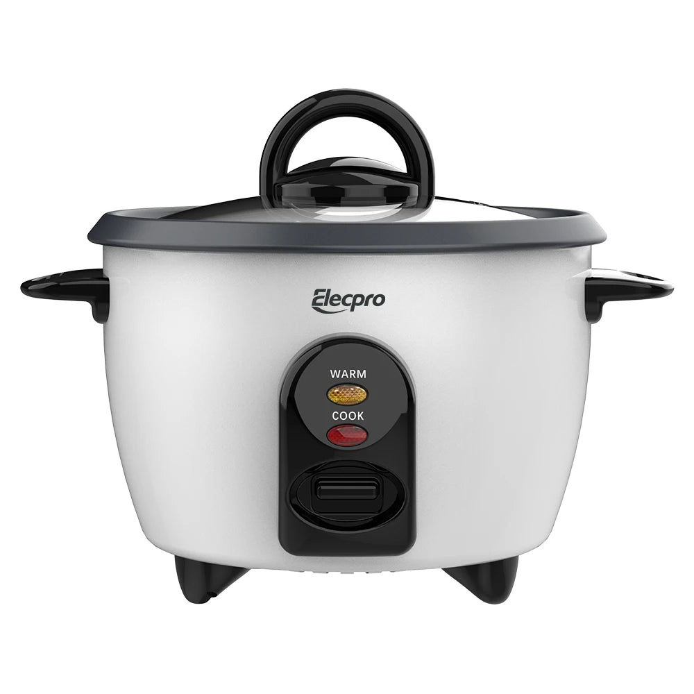 Elecpro Mini olla arrocera de 3 tazas de arroz con vaporizador, vaporizador de alimentos pequeño portátil, olla interior antiadherente extraíble de calidad alimentaria
