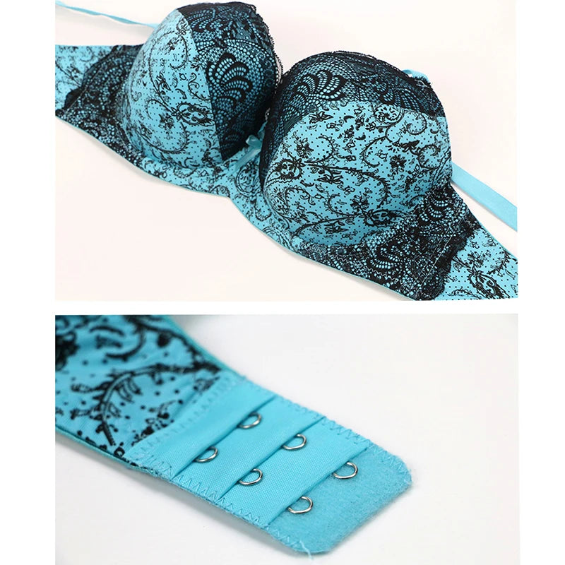 Neell-Conjunto de sujetador de realce sin costuras para mujer, ropa interior de 3 piezas, copa BCDEF, Beige, negro, azul, morado, rojo, blanco, lencería de talla grande