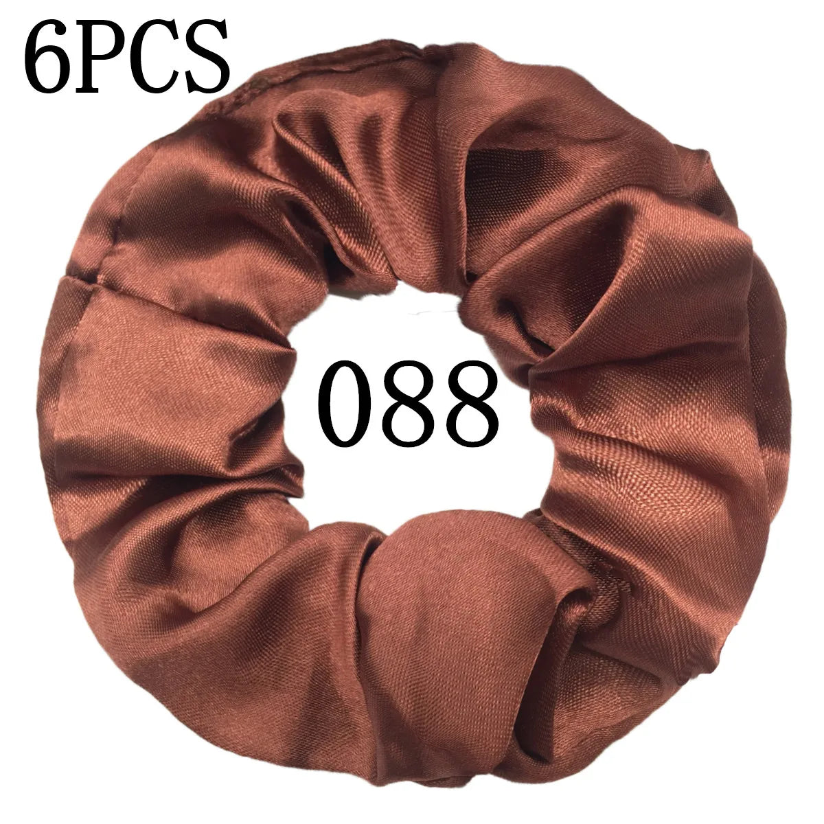 6 unids/lote, bandas para el pelo, lazos, cuerdas, soporte para cola de caballo para mujeres o niñas, accesorios, tocados de satén, Color sólido 100
