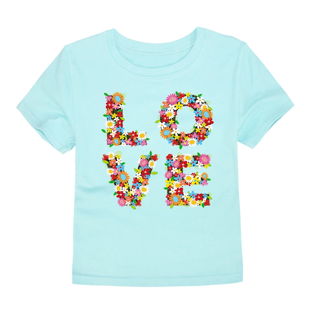 Camisetas con dibujos de arcoíris para niñas, ropa 2024 de algodón para verano, 2 a 3, 4, 5, 6, 7, 8, 9, 10, 11, 12, 13, 14 años, 100%